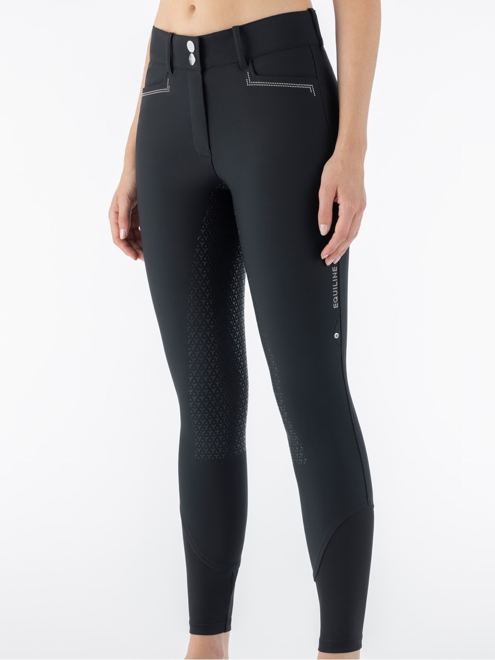 Equiline Women's Black Silicone-Grip Riding Breeches